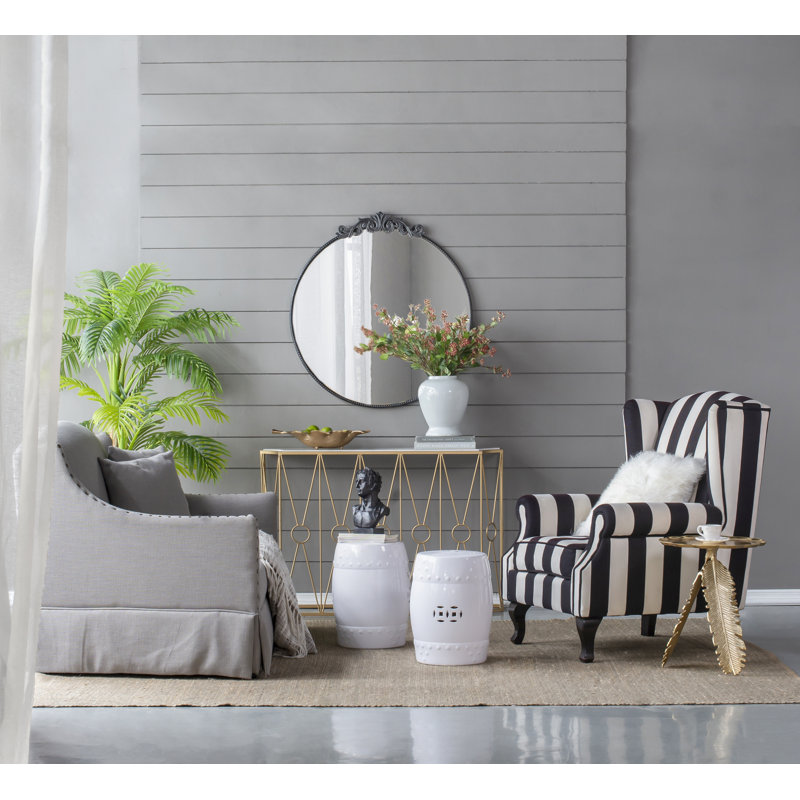 Gotcher Gotcher Round Wall Mirror with Baroque Inspired Frame