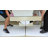 Fahd 39.4” Mirrored Geometric Coffee Table, Modern Center Table for Living Room