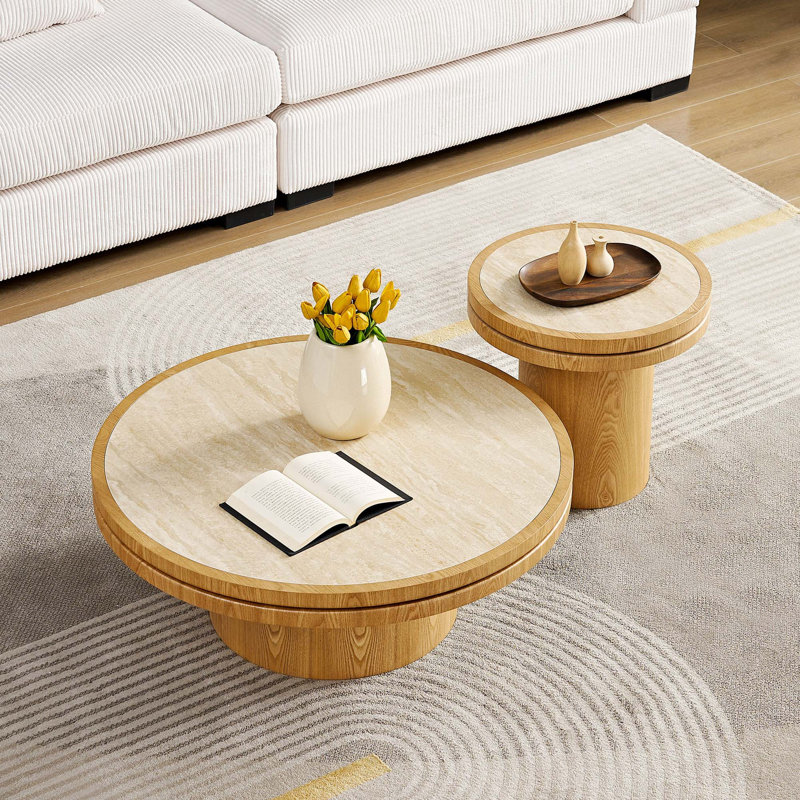 Ensemble de tables basses Modern Modern, Chêne clair; naturel