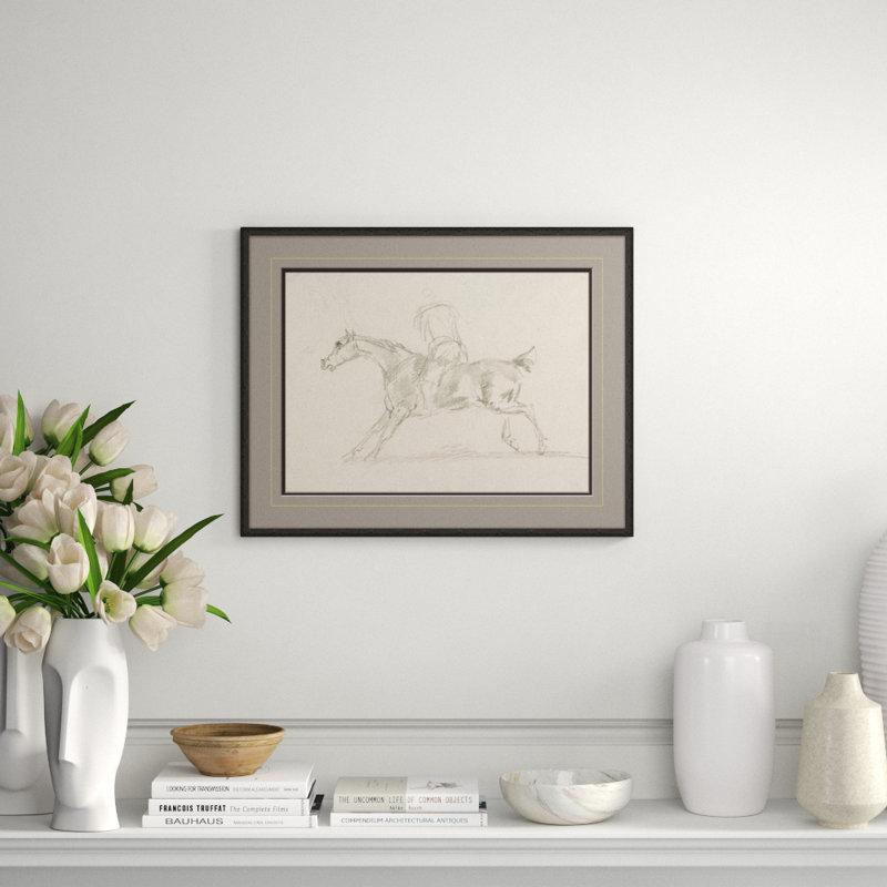 Figure on Horseback Framed Drawing Print