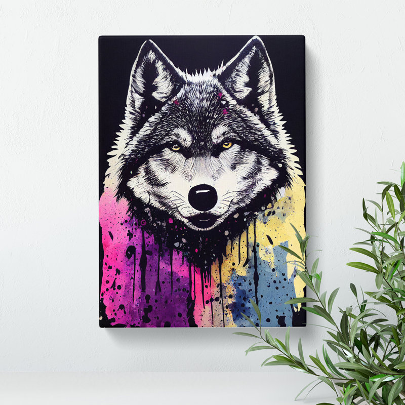 Wolf Paint Drips No.1 Abstract - Wrapped Canvas, 50cm H x 35cm W x 3cm D