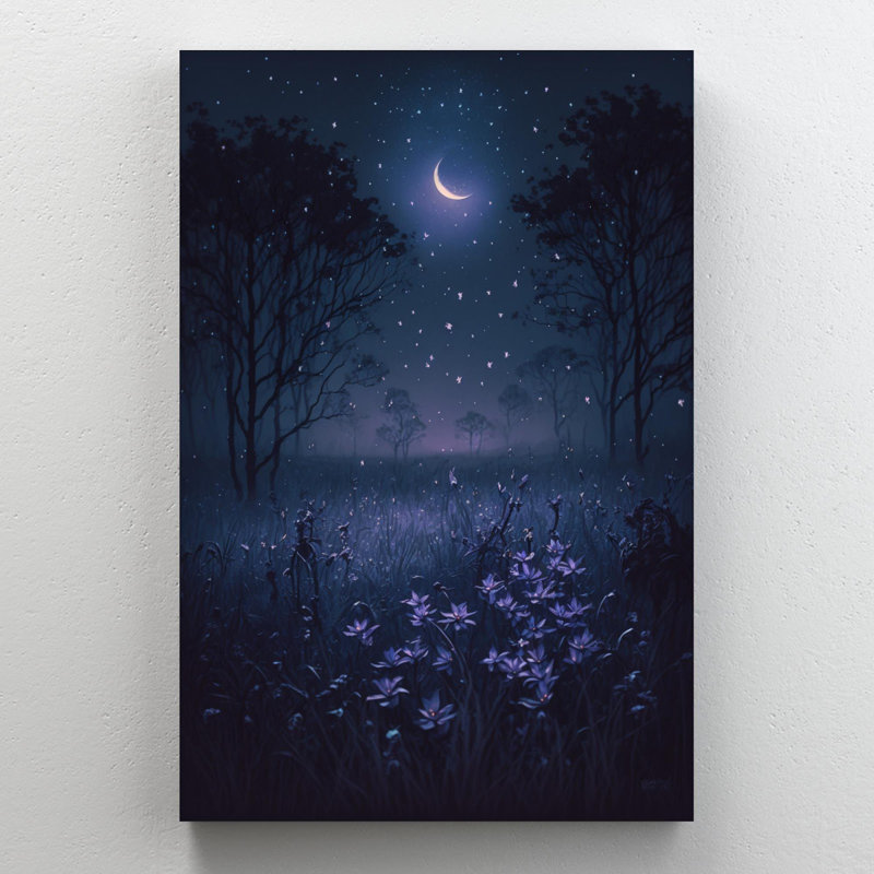 «Bluebells and Butterflies Under the Stars», impression sur toile tendue, H 20 po x l 16 po x P 1,25 po