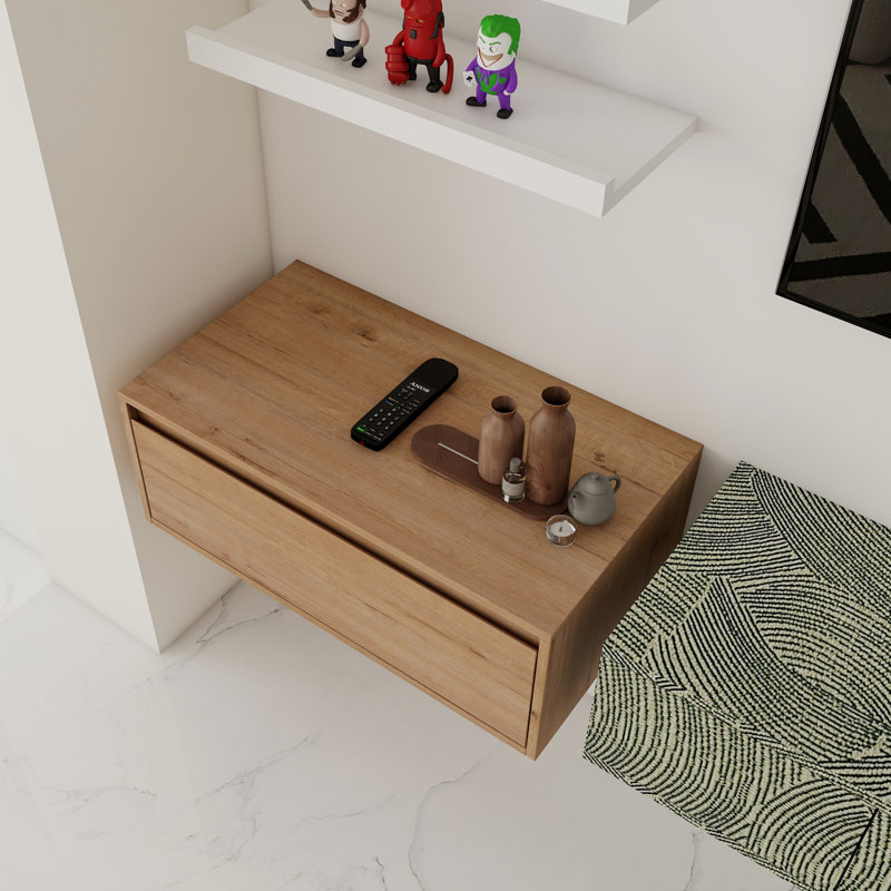 30" Bathroom  Cabinet,Soft Close Drawer,Float Mounting Design (Only Vanity, Without Sink)