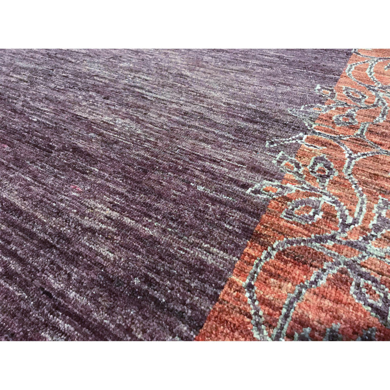 Hand-Knotted High-Quality Red and Gray Area Rug