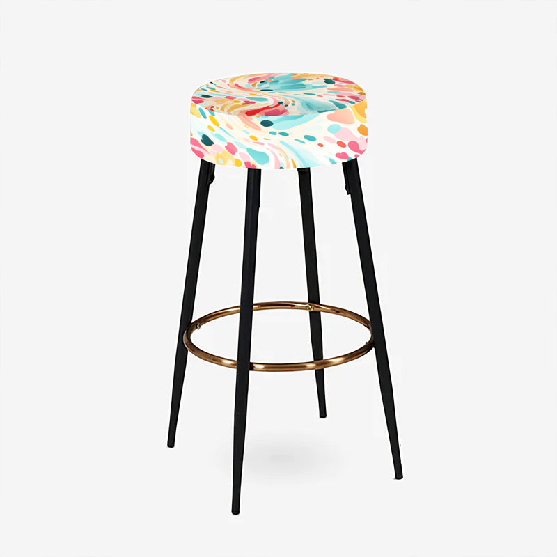 Multicolore Feather Fury III - Ensemble de 2 tabourets de bar abstraits