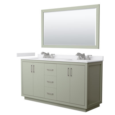 Meuble-lavabo double autoportant 66 po avec plateau Icon
