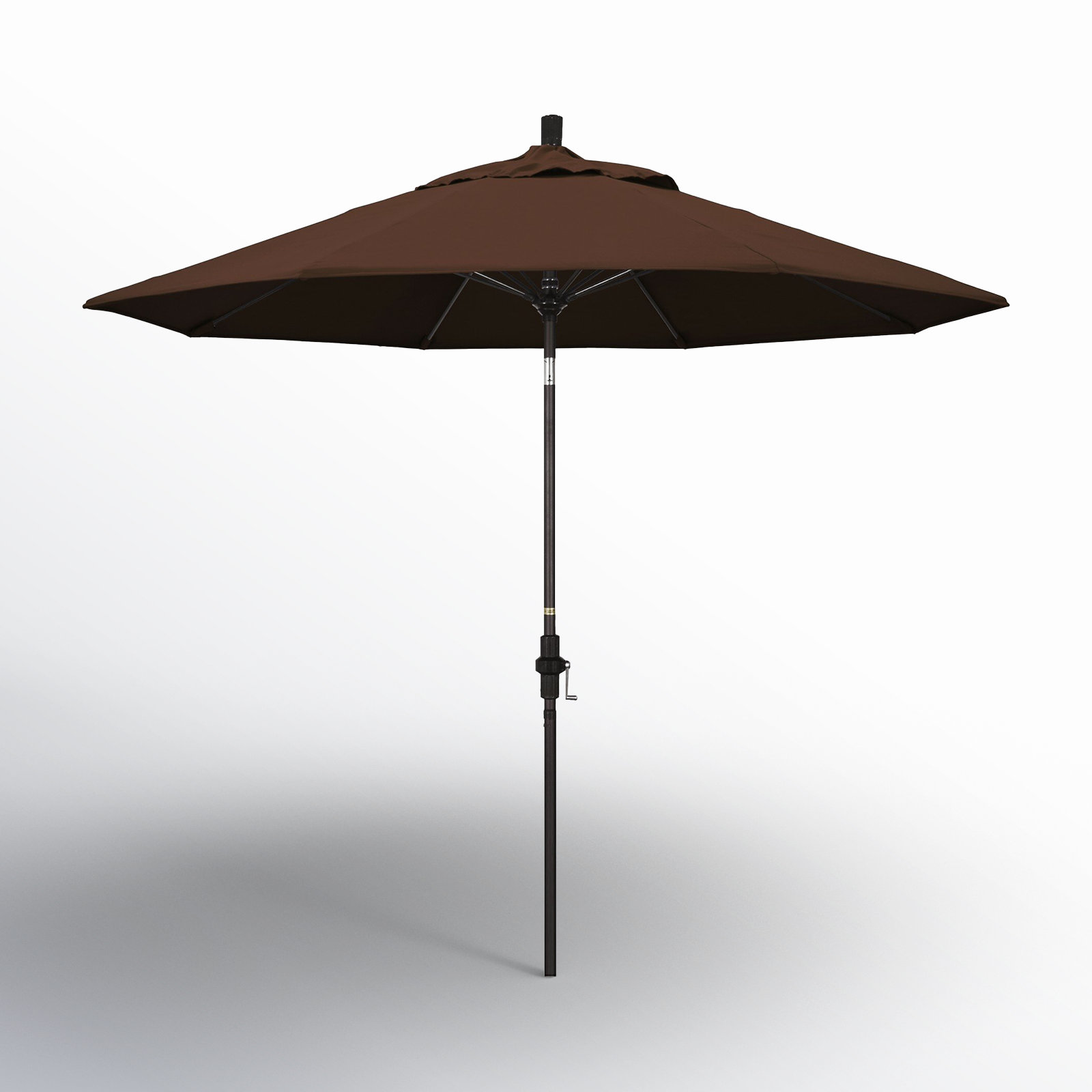 Roverta 9' Market Sunbrella® Umbrella, Canvas Bay Brown Sunbrella® Canvas, Black