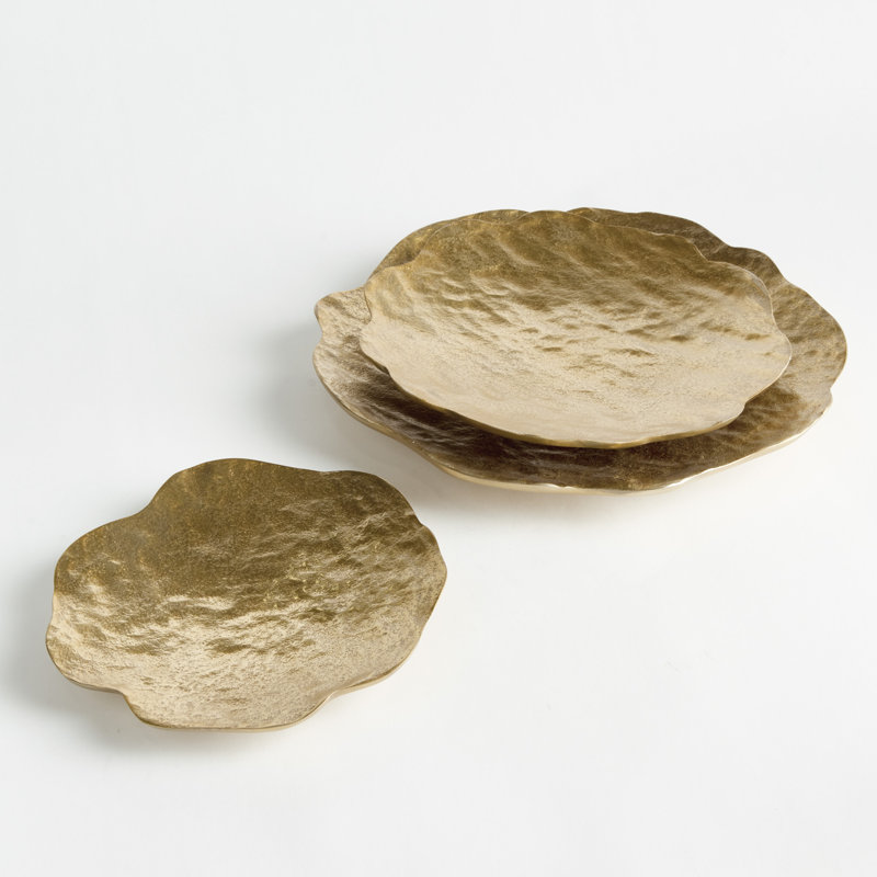 Ensemble de 3 PLATEAUX DÉCORATIFS RYLEE, Gold