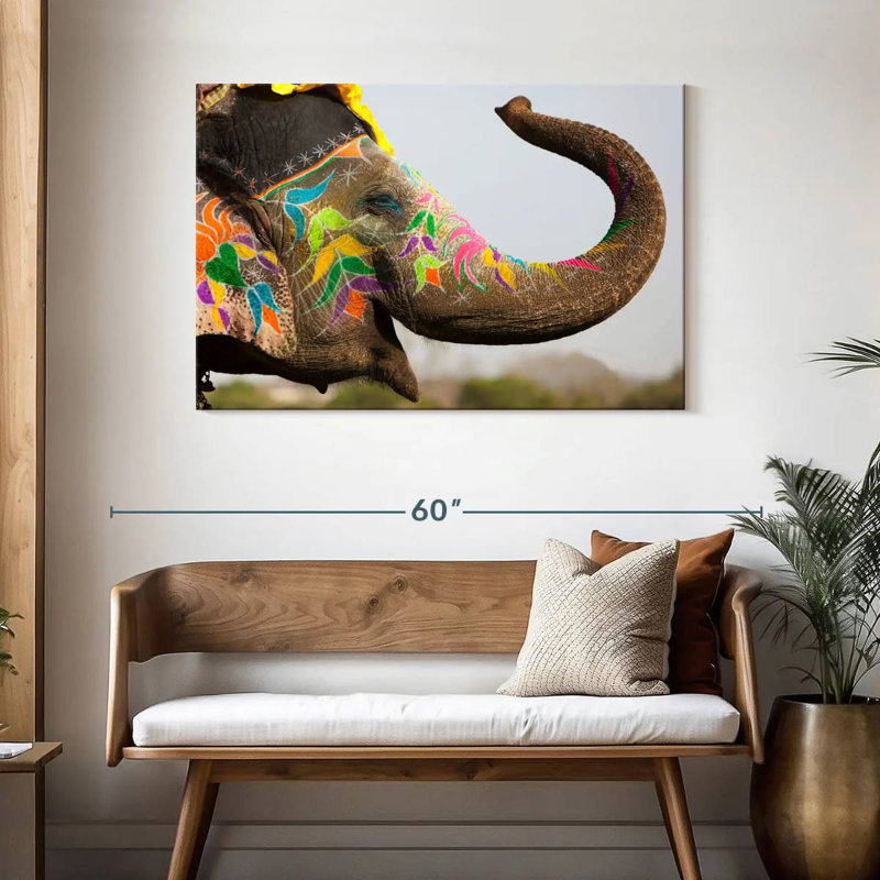 Brampt Jaipur Festival Elephant, H 30 po x l 45 po