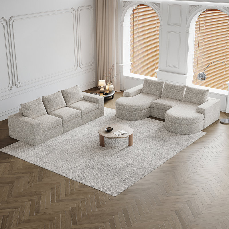 Canapé modulaire Chenille Cloud, Chenille beige