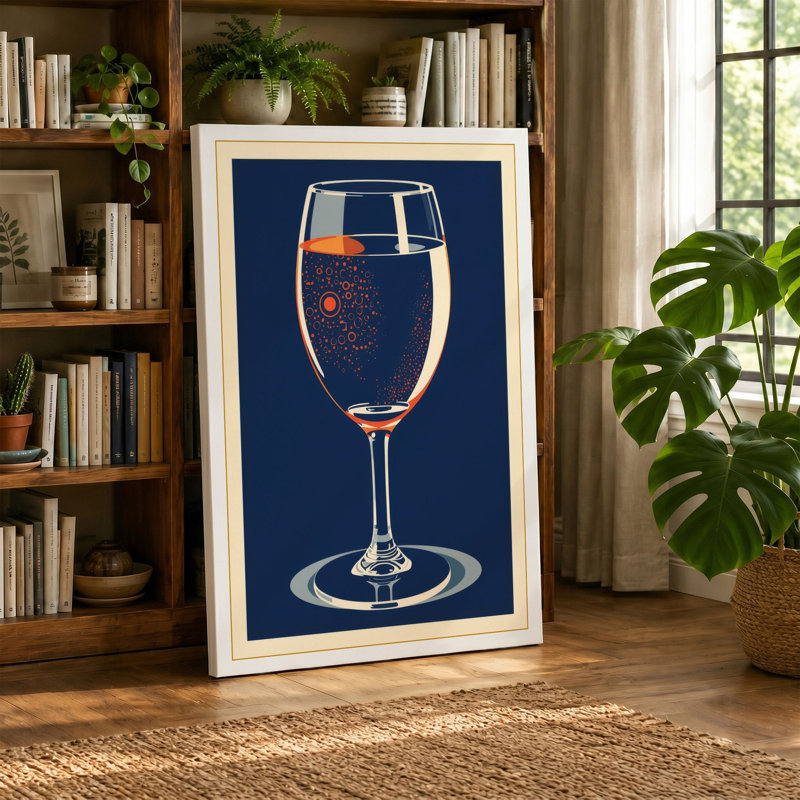 Cocktail & Citrus Mid-Century - Wrapped Canvas, 36x24 - 91.4 x 61.0 cm, Black Border