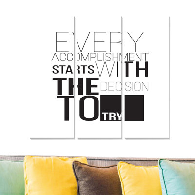 3 Piece Unframed Textual Art on MDF
