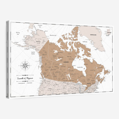 Carte personnalisée du Canada avec punaise brune