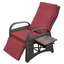 Fauteuil inclinable de patio complet avec conception ergonomique, mécanisme à 2 boucles et coussin d'eau, repose-pieds inclinable d'extérieur rouge, table intégrée, confortable, brun-121108662