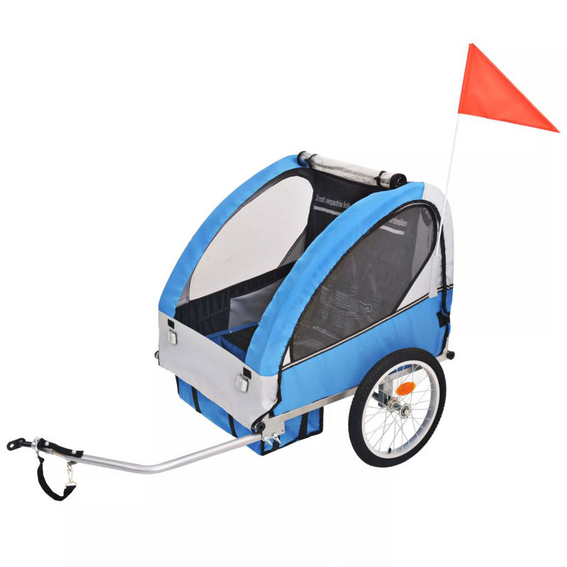 Bike Trailer 30 kg, Grey/Blue
