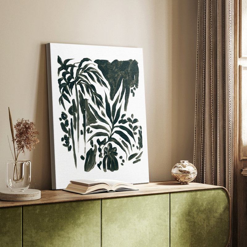 Ink Jungle II -Custom Wrapped Gallery Cavas, 18" H x 12" W