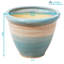 Jardinière intérieure / extérieure Chanze - 12 po x 12 po x 10 po - pot de fleurs rond en céramique à 2 compartiments - bleu / beige-1299076645-1299076648-1299076649