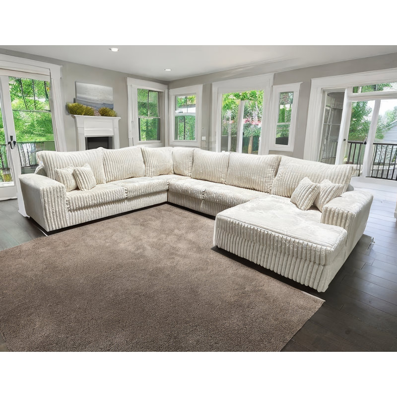 Canapé modulaire Texxa 5 pièces ivoire, Tissu ivoire