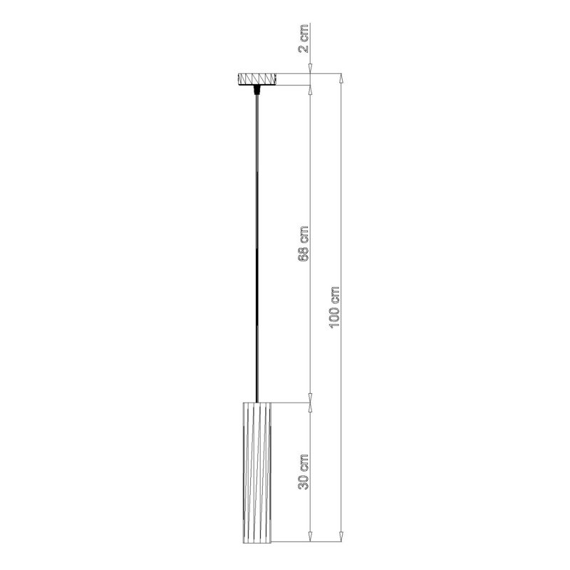 Casper 1 - Light White/Brown Cylinder Pendant, Wood