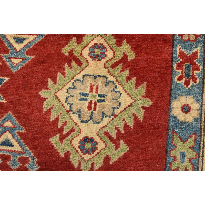 Tapis oriental rouge en laine noué à la main Nabeel