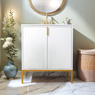 Ensemble de meuble-lavabo simple 30 po blanc moderne