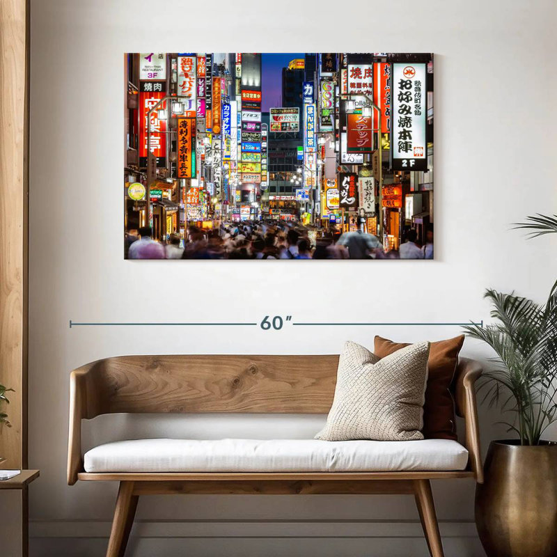 Sireci Crowded Shinjuku Tokyo, 30" H x 45" W