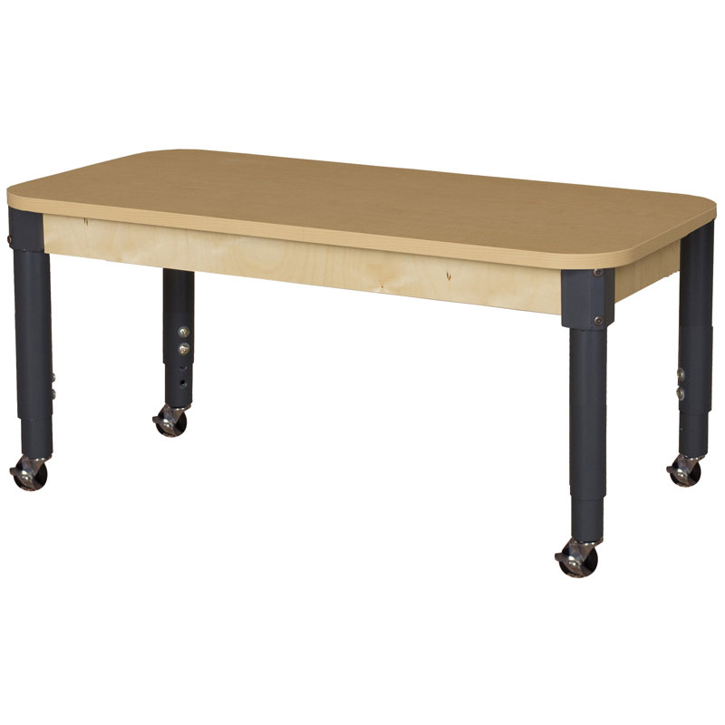Laminate Adjustable Rectangle 4 Students Activity Table, 60" L x 30" W, 14" - 19", Yes