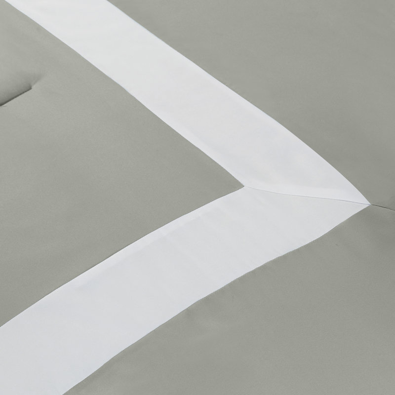 Ensemble d'édredon Superior Grammercy, Édredon pour lit double / grand et 2 coussins dé, Gris