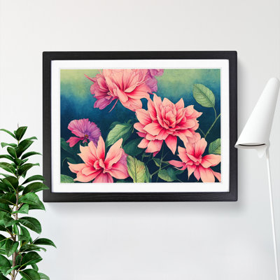 Evocative Watercolour Flowers - Framed Print