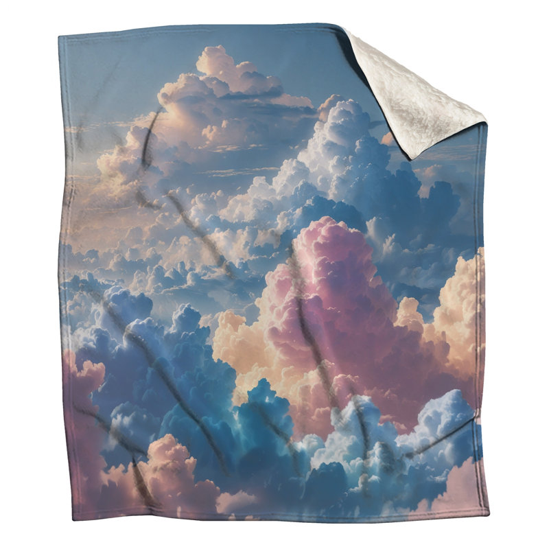 Fluffy Pastel Clouds Blankets, 60in W x 80in H