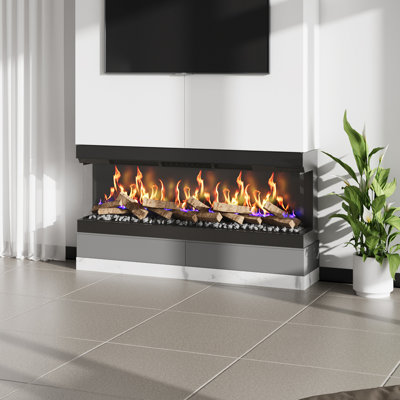 Symple Stuff 150 cm W Black Electric Fireplace with 5120 BTU