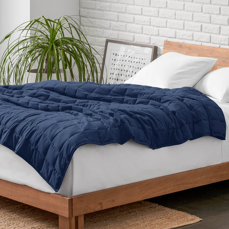 Couverture en coton sergé, l 60 po x L 80 po, 20 lb, Bleu foncé