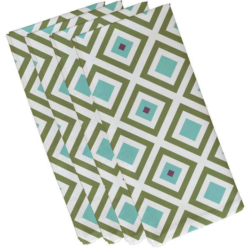 Ensemble de serviettes 4 pièces Frances, L 18 po x L 18 po, Vert / aqua