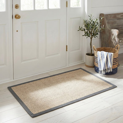 Tapis Dollard en fibre de sisal unie avec latex uni