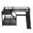 L-Shaped Twin XL over Queen Metal Triple Bunk Bed with Twin Loft, Slide & USB Ports – Space-Saving, Black-988096094