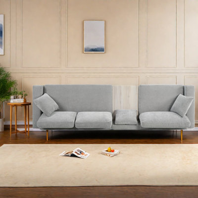 Functional Grey Sofas: Chenille Modern 3-seater For Family Comfort