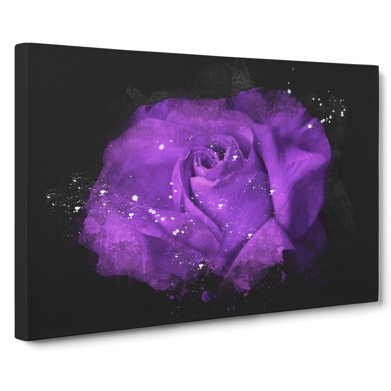 Purple Rose Flower Vol.3 - Wrapped Canvas, 50cm H x 76cm W x 3cm D