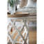 Grande table d'appoint 23 po blanche vieillie