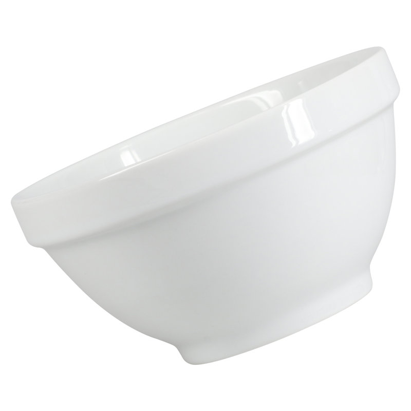 Classic White Porcelain Stackable Round Bowls, Set of 4