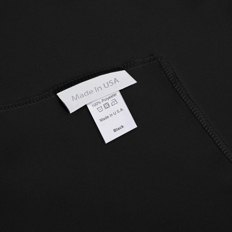 Paire de rideaux semi-transparents en polyester Angiens, Noir