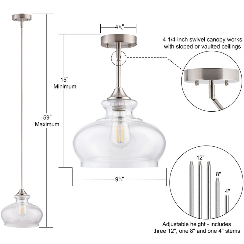Luminaire suspendu simple à 1 lumière Netuta