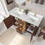 Meuble-lavabo double 60 po avec plateau en pierre de quartz blanc soyeux Friedliese-1985059209