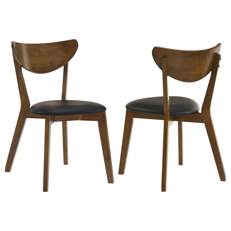 Kanode Wood Dining Side Chair Dark Walnut, Black