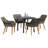 vidaXL Garden Dining Set with Cushion 5 pcs Grey Poly Rattan-48757671-48757666-48757667