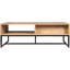 Meuble télé avec casier de rangement et tiroir, design moderne côtier, bois naturel