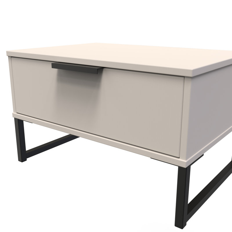 Turah 58cm W Manufactured Wood Bedside Table, Kashmir Matt