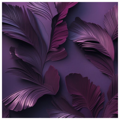 Purple Palm Leaves Blankets