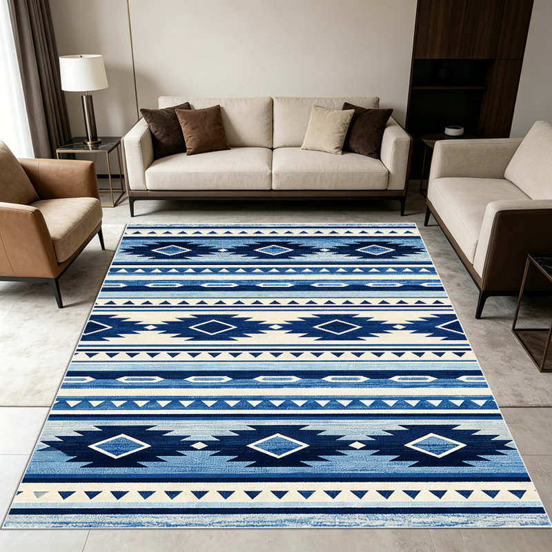 1PC Geometric Abstract Earth Tone Swirl Curve Pattern area rugs for Living Room, Soft and Comfortable, Suitable for all seasons, easy-to-maintain, machine washable Indoor floor mat, Under Table Farmhouse suitable for Dining Room, Bedroom, Entryway.