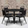 Ahlam 36'' Round Laminate Table Set with X-Base and 4 Trapezoidal Back Banquet Chairs
