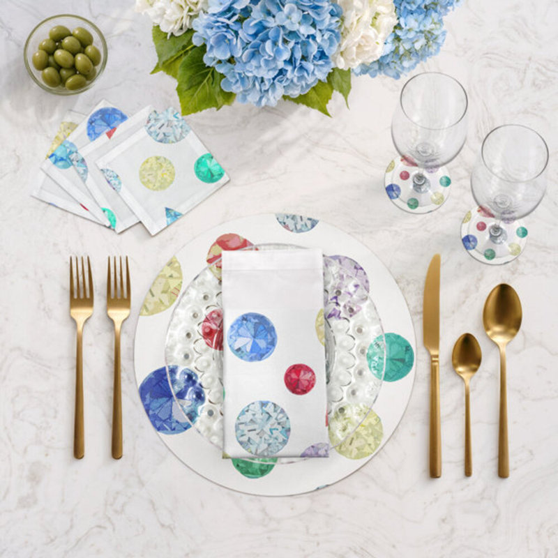Jewel Pebble 16" Vinyl Placemat, White